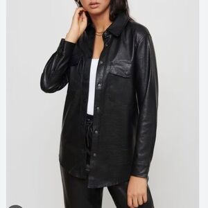 Dynamite Brooklyn Faux Leather Shacket